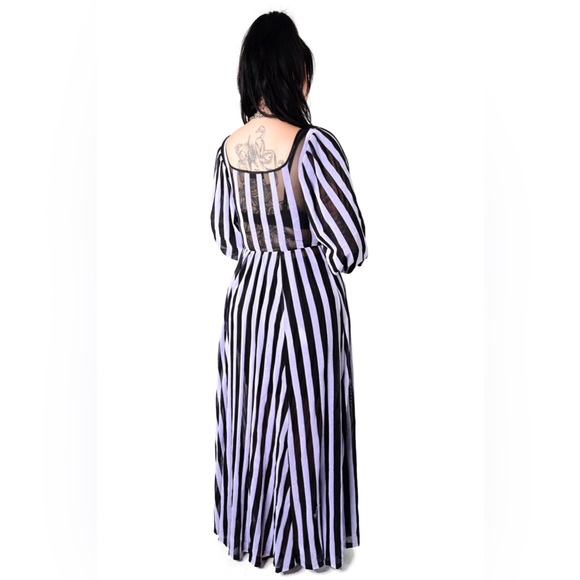 FOXBLOOD Victoria Striped Mesh Gown - Picture 2 of 9